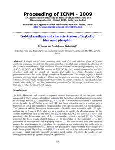 (47) Sol-Gel synthesis and characterization of Sr2CeO4 blue nano