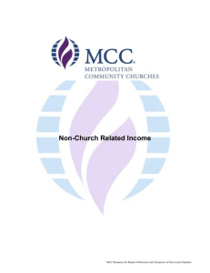 NonChurch Related Income - Metropolitan Community Churches