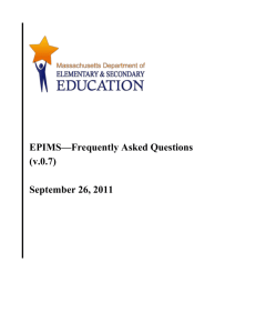 EPIMS FAQ - Massachusetts Department of Education
