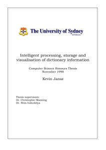 Honours thesis - The Stanford Natural Language Processing Group