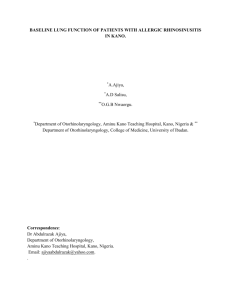 BASELINE LUNG FUNCTION OF PATIENTS WITH ALLERGIC