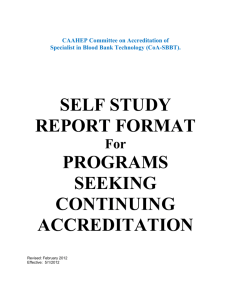 Self-Study Instruction Form - Commission on Accreditation of Allied