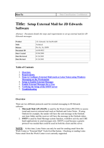 Title: Setup External Mail for JD Edwards Software