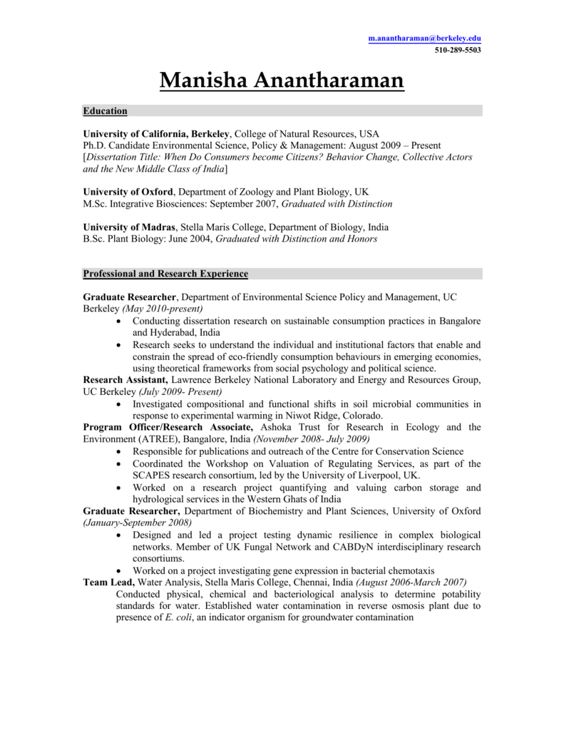 Environmental science dissertation titles