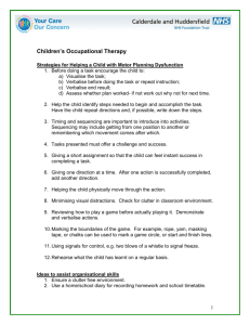 Strategies for helping a child with motor planning dysfunction