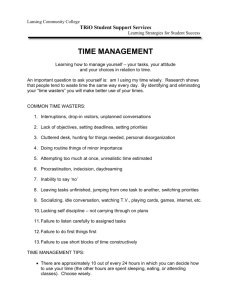 Study Skills - Time Management - TRiO Student Support Services