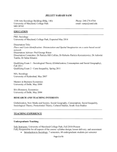 JILLET SARAH SAM CV 2014 rj - Sociology