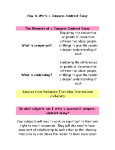 The Elements of a Compare-Contrast Essay