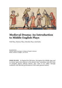 Medieval Drama: An Introduction to Middle English Plays Folk Plays