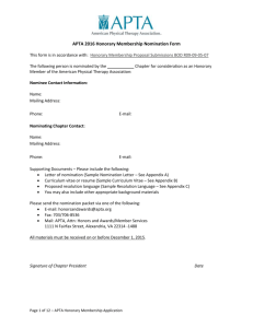 APTA 2016 Honorary Membership Nomination Form This form is in