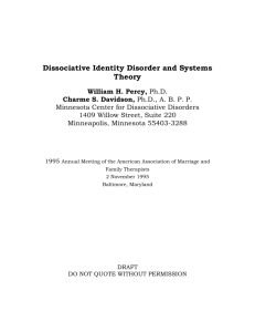 Dissociative Identity Disorder and Systems Theory