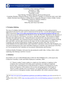 Workplace Bullying: - Central Connecticut State University
