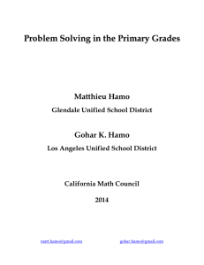 Problem Solving in the Primary Grades...(presentation