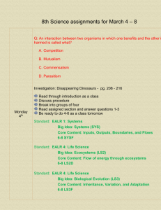8th Science assignments for Sep 6 -10