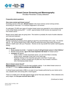 Breast Cancer Screening and Mammography