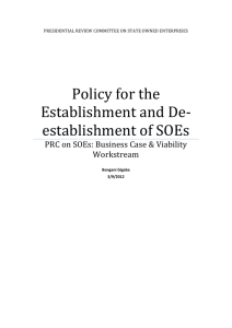 Policy for the Establishment and De-establishment