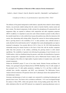 The influence of the genetic background on milk features, especially