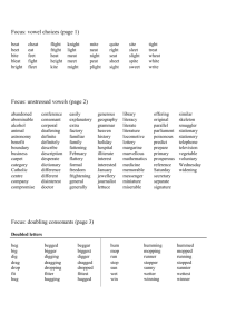 Focus: vowel choices (page 1) - Hertfordshire Grid for Learning