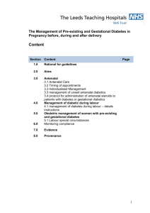 Pre-existing And Gestational Diabetes In Pregnancy