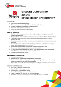 The Pitch Student Competition 2014/15 Sponsor Opportunity