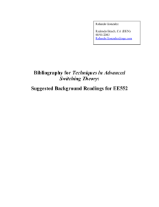 Bibliography for Techniques in Advanced Switching Theory