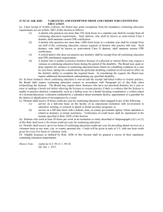 21 NCAC 16R .0204 VARIANCES AND EXEMPTION FROM AND