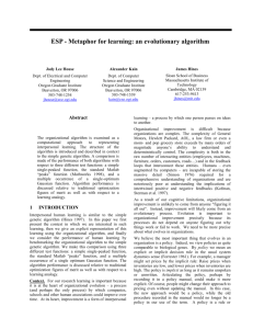 ESP - Metaphor for learning: an evolutionary algorithm