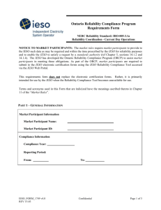 Ontario Reliability Compliance Program - Certification Form