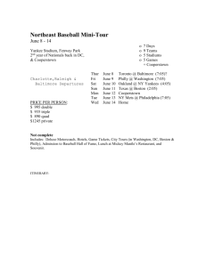 Northeast Baseball Tour