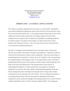 forestland – a natural capital system