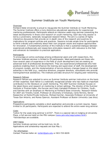 Summer Institute on Youth Mentoring