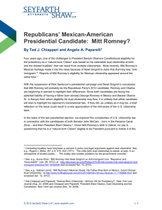 Republicans` Mexican-American Presidential Candidate: Mitt Romney