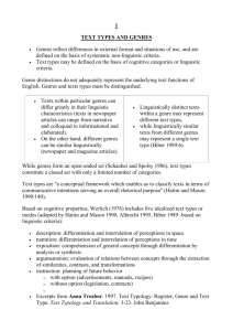 Text Typology Handouts