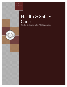 Health and Safety Code(2) - Texas Department of State Health