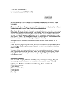 Sample Press Release - Washington Gas Energy Services