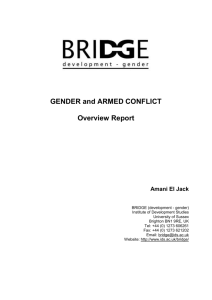 GENDER and ARMED CONFLICT