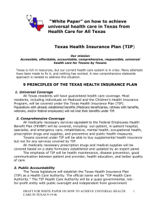 9 principles of the texas health insurance plan