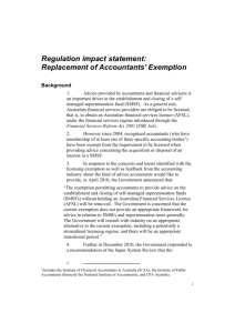 Replacement of Accountants` licensing exemption RIS – DOC version