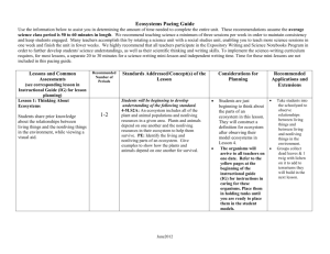 Ecosystems Pacing Guide - Seattle Public Schools