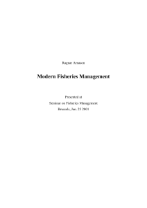 Modern Fisheries Management, Brussels (January 2001)