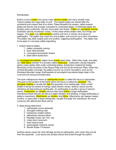 Text highlighted to build a 3-word outline– student work example