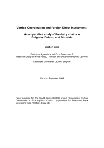 Vertical Coordination and Foreign Direct Investments in