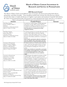 2005 Basil O`Connor Research Grant