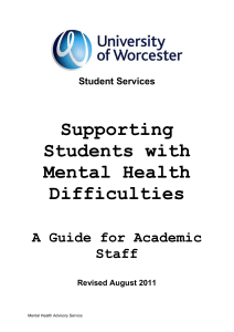 CONTENTS Supporting students with mental health difficulties: A