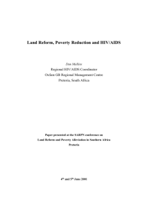 Land Reform, Poverty Reduction and HIV/AIDS
