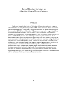General Education Curriculum - Academic Planning and Assessment