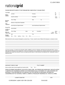 CLAIM FORM PLEASE READ BOTH SIDES OF THIS FORM