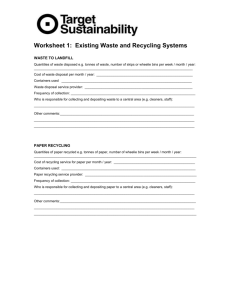 Existing Waste and Recycling Systems