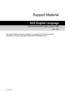 Unit F653 - Culture, language and identity - Scheme of work