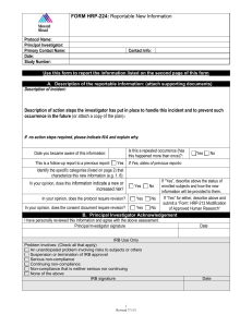 FORM: Application for Human Research
